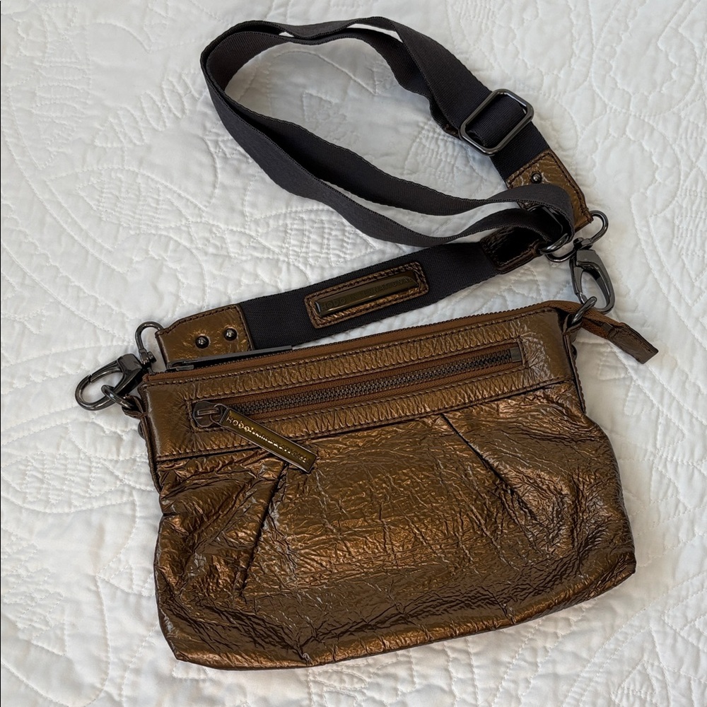 HOBO Metallic Bronze Crossbody Bag